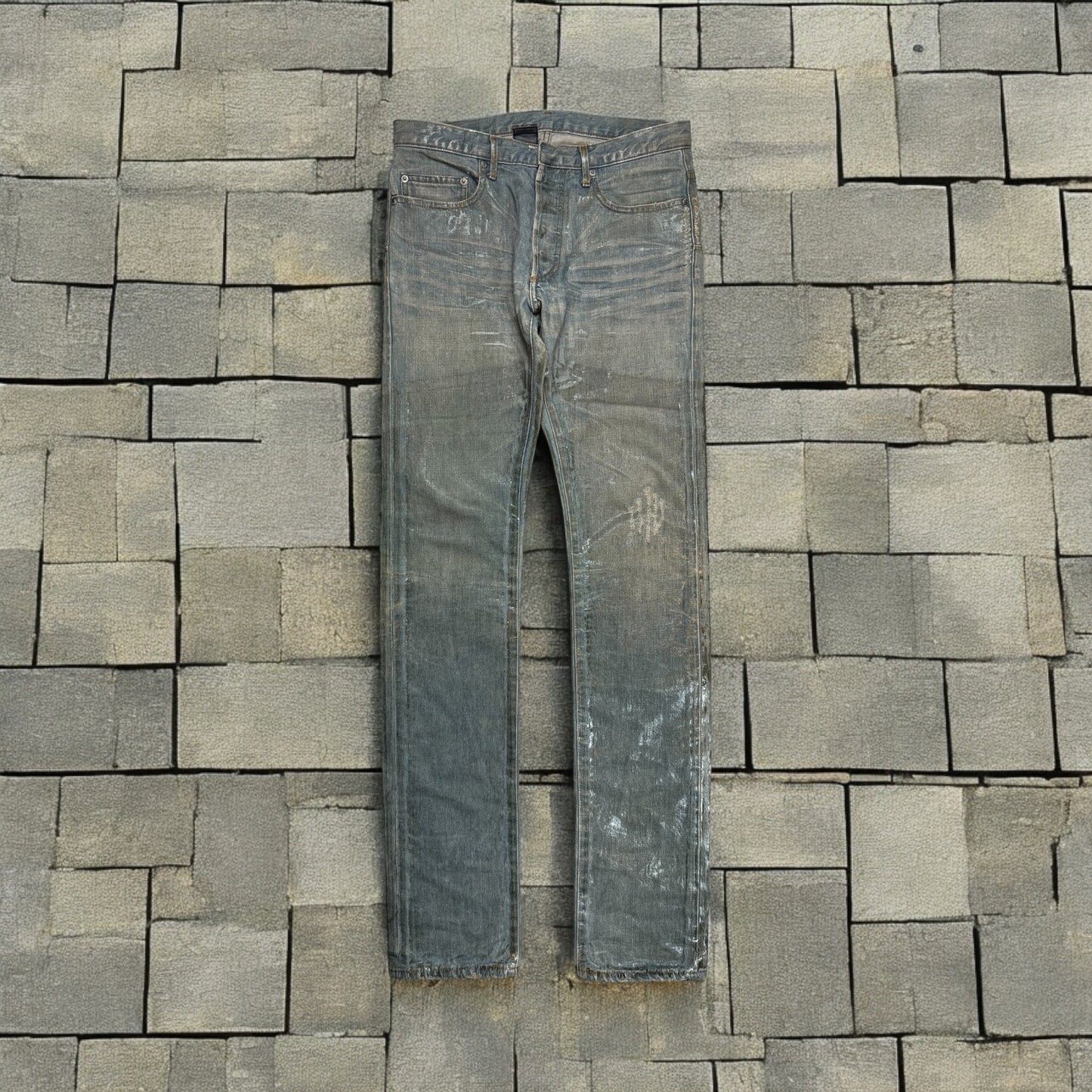 SS04 Dior Homme Waxed Bleu Clair Ice Denim