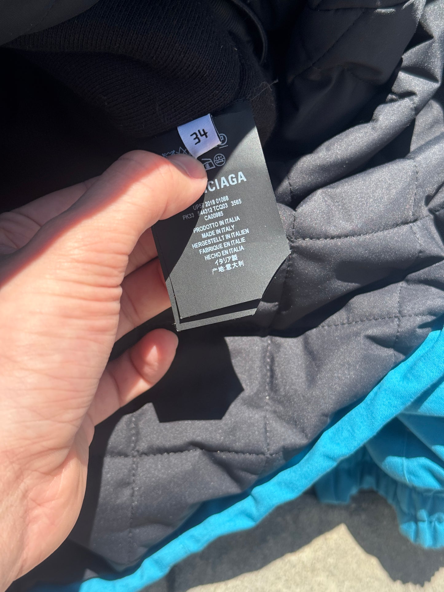 Balenciaga Blue Oversized Parka