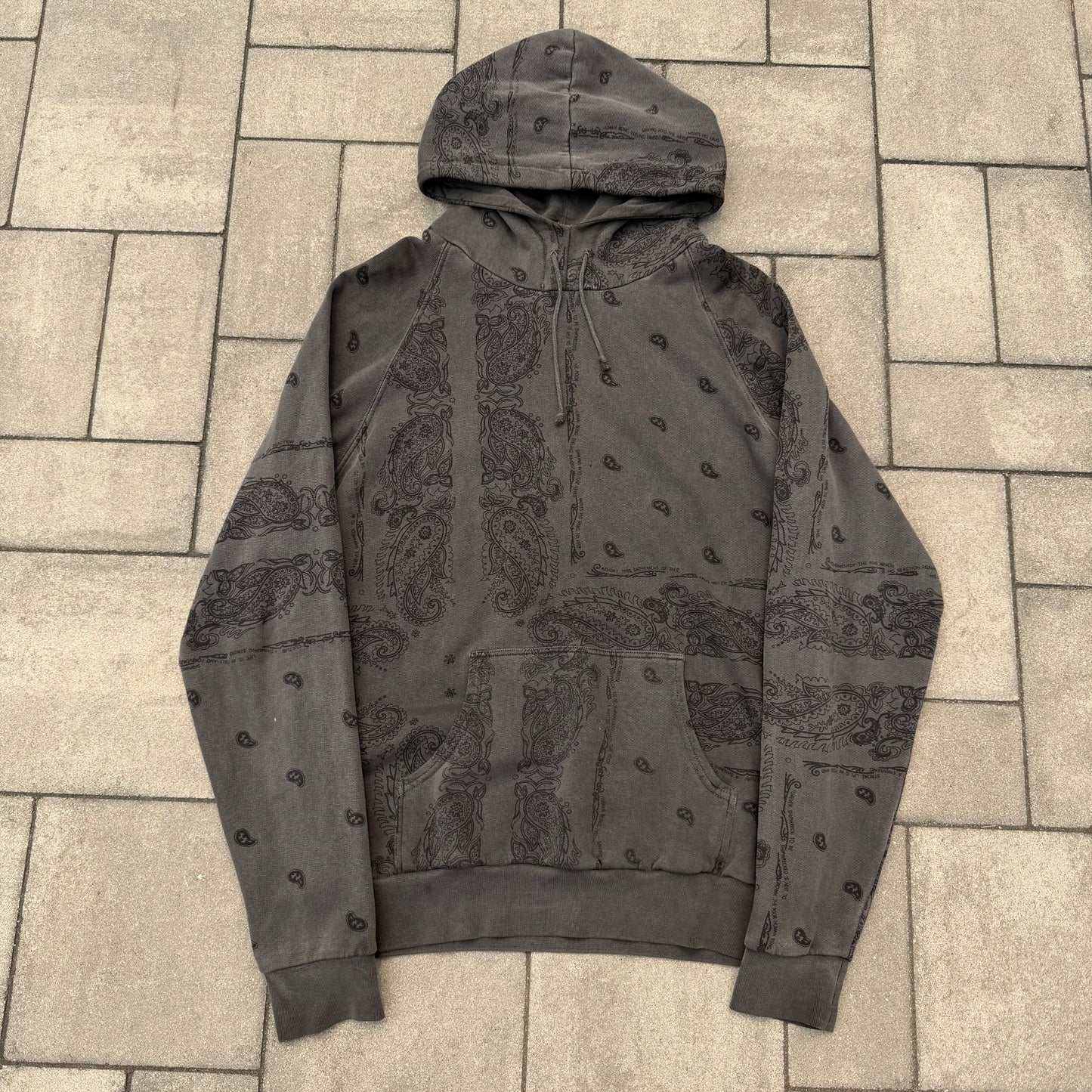 AW04 Raf Simons Charcoal Paisley Hoodie
