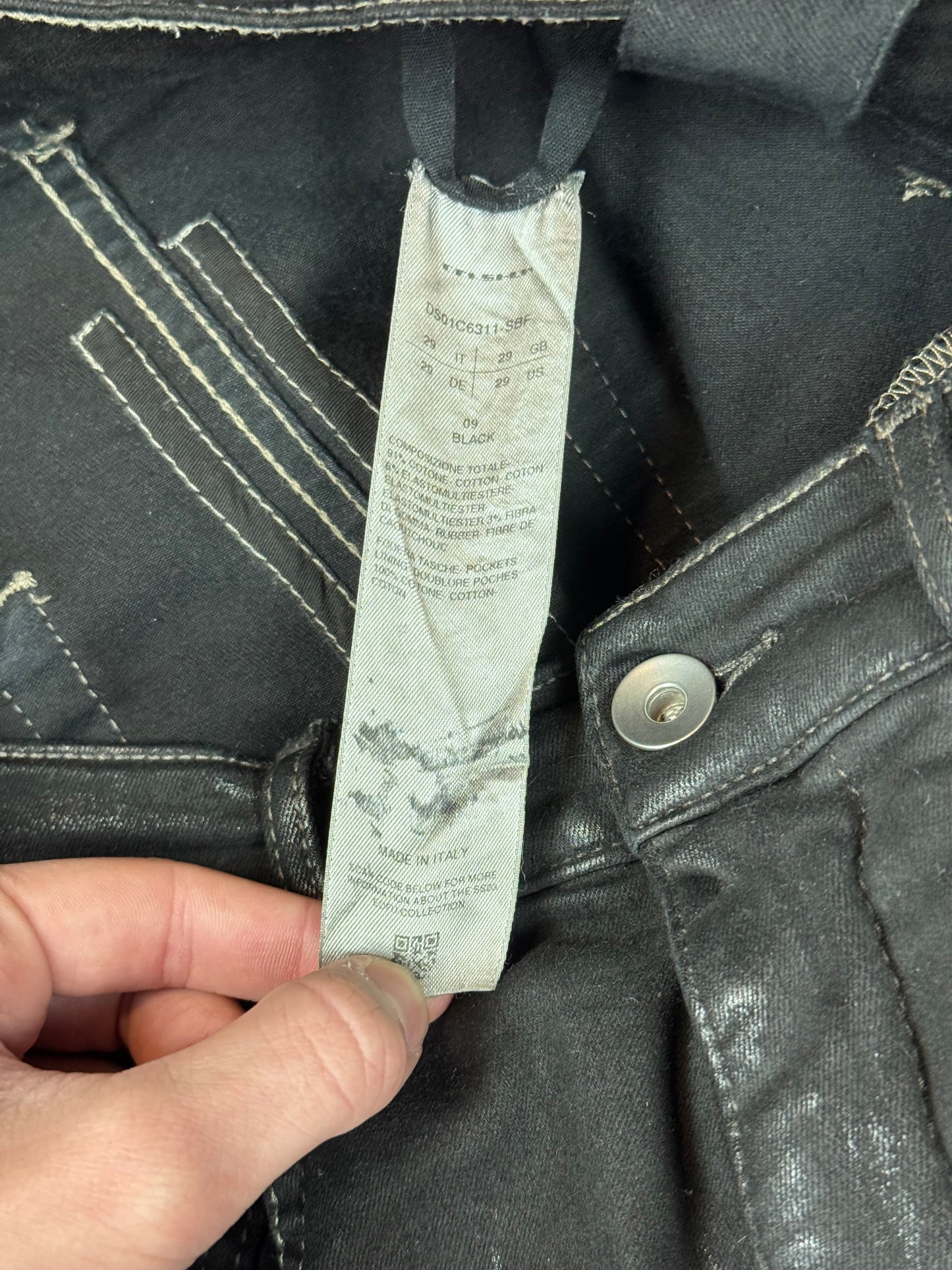 Rick Owens Waxed Bolan Denim