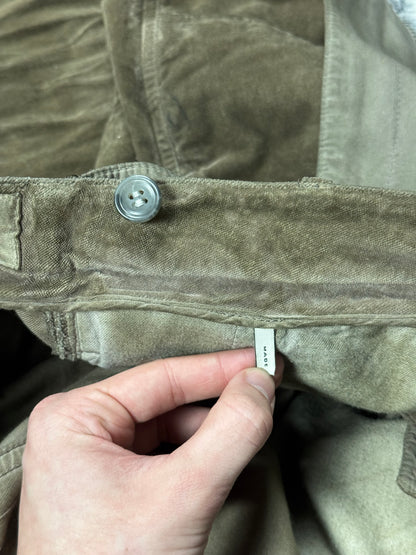 SS08 Rick Owens Brown Velour Double Layer Aircut Pants