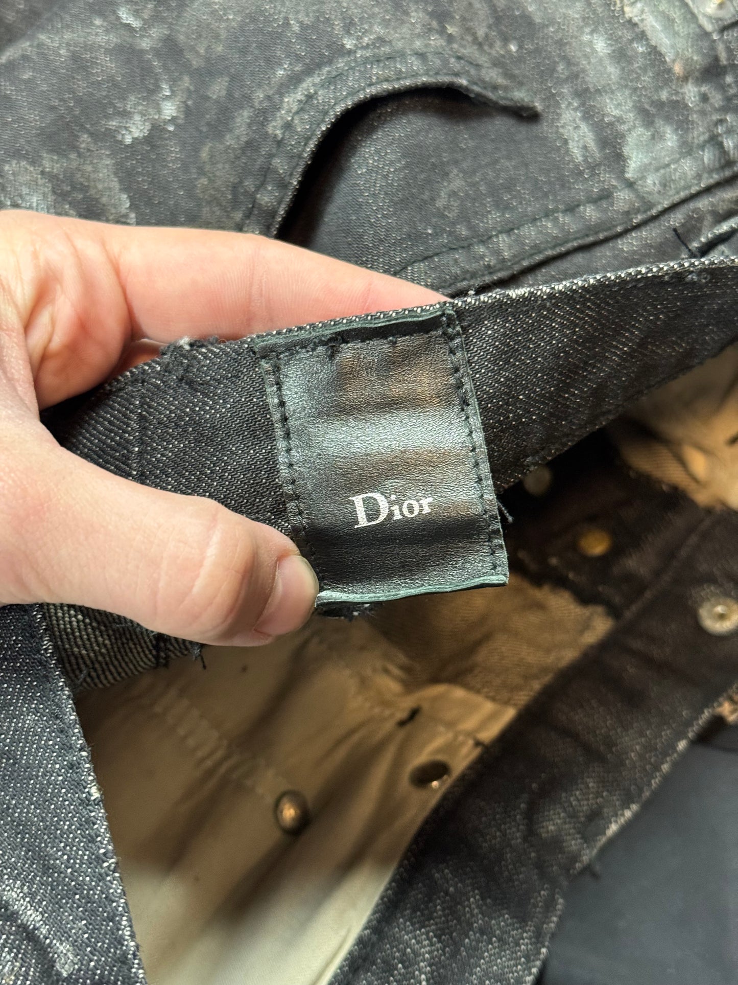 AW03 Dior Homme Black Luster Denim
