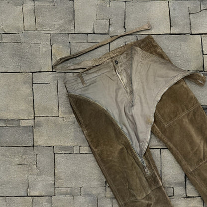 SS08 Rick Owens Brown Velour Double Layer Aircut Pants