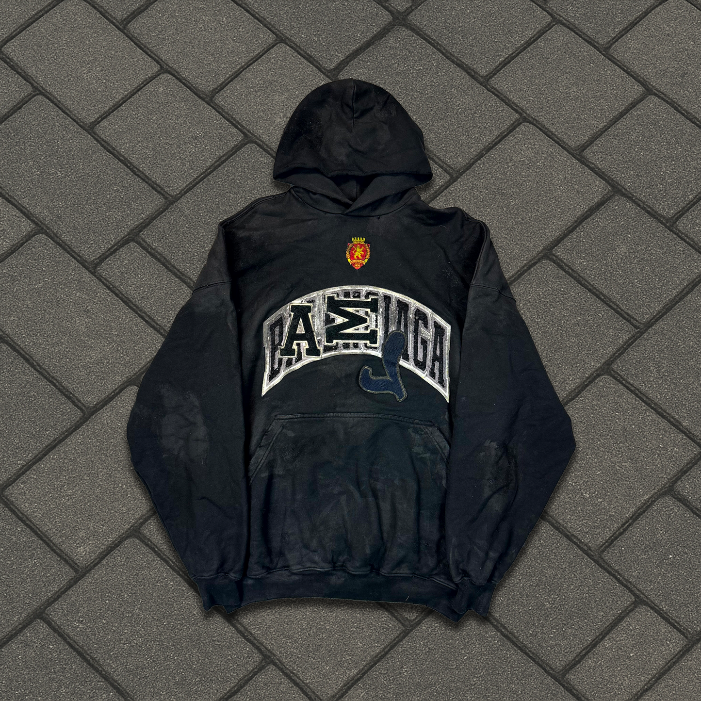 SS23 Balenciaga Black Skater Mud Hoodie