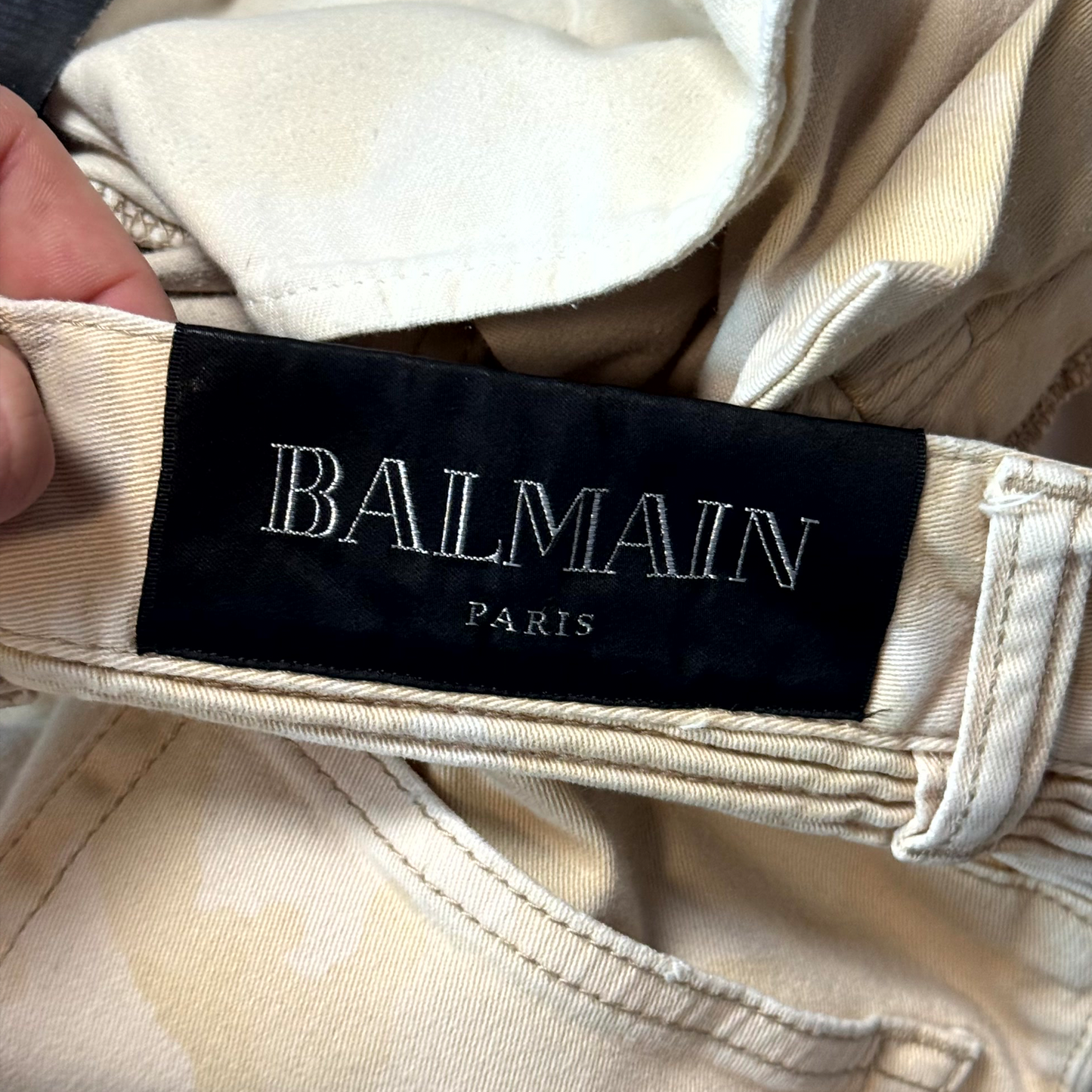 Balmain Desert Camo Biker Denim