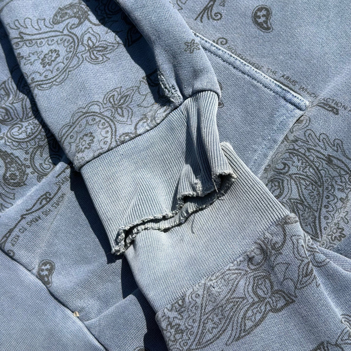 AW04 Raf Simons Blue Paisley Hoodie