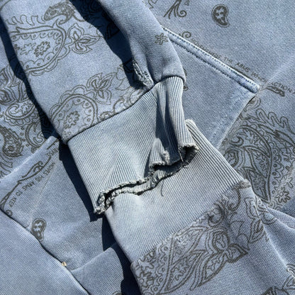 AW04 Raf Simons Blue Paisley Hoodie