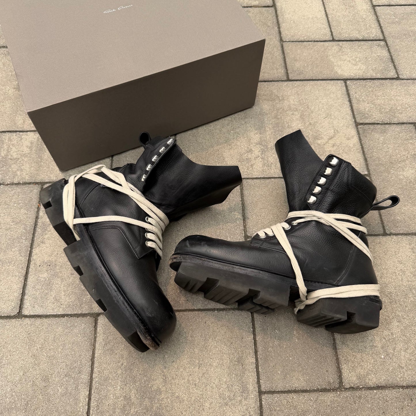 SS20 Rick Owens Leather Megatooth Boots