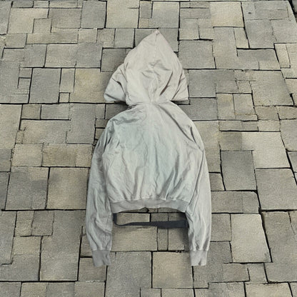 Rick Owens Cropped Grey Mountain Hoodie