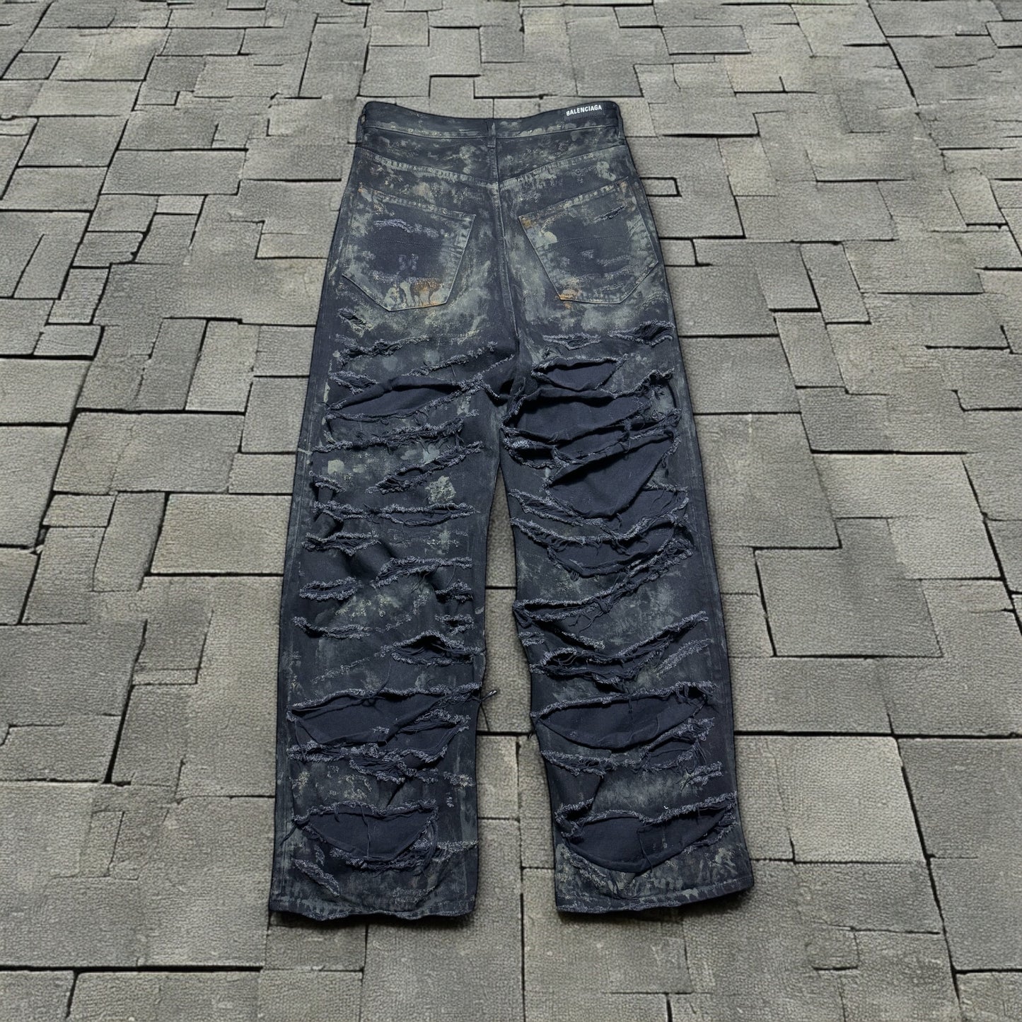 Balenciaga Super Destroyed Muddy Denim