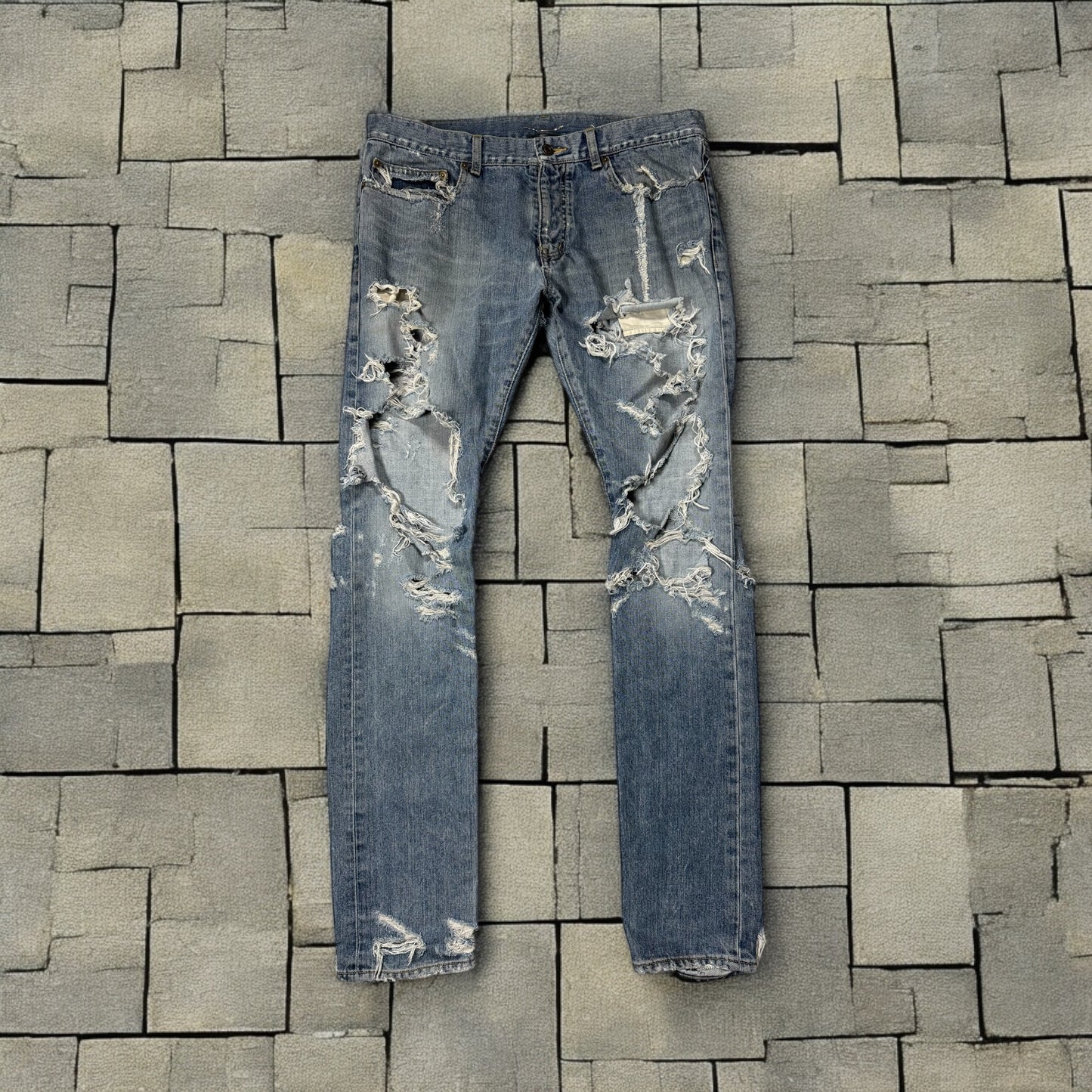 FW13 Saint Laurent Crash Denim