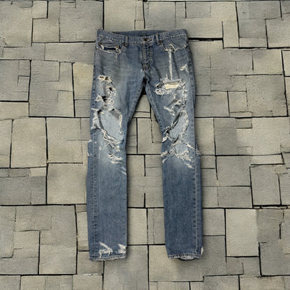 FW13 Saint Laurent Crash Denim