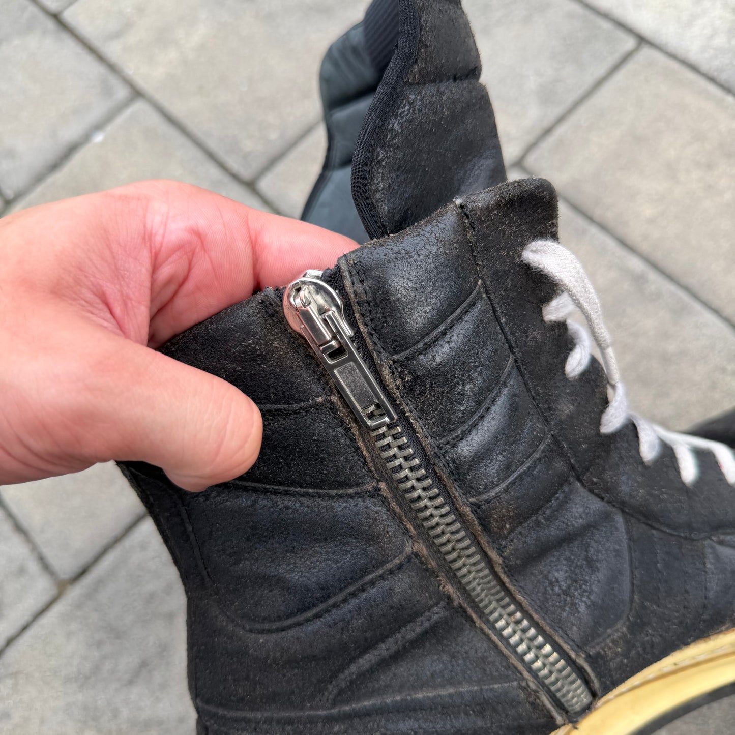 SS08 Rick Owens Blistered Leather Dunks