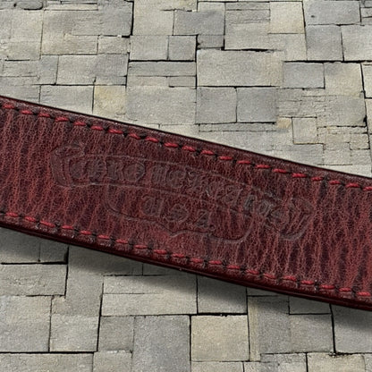 Chrome Hearts Red Heart 3 Snap Leather Bracelet