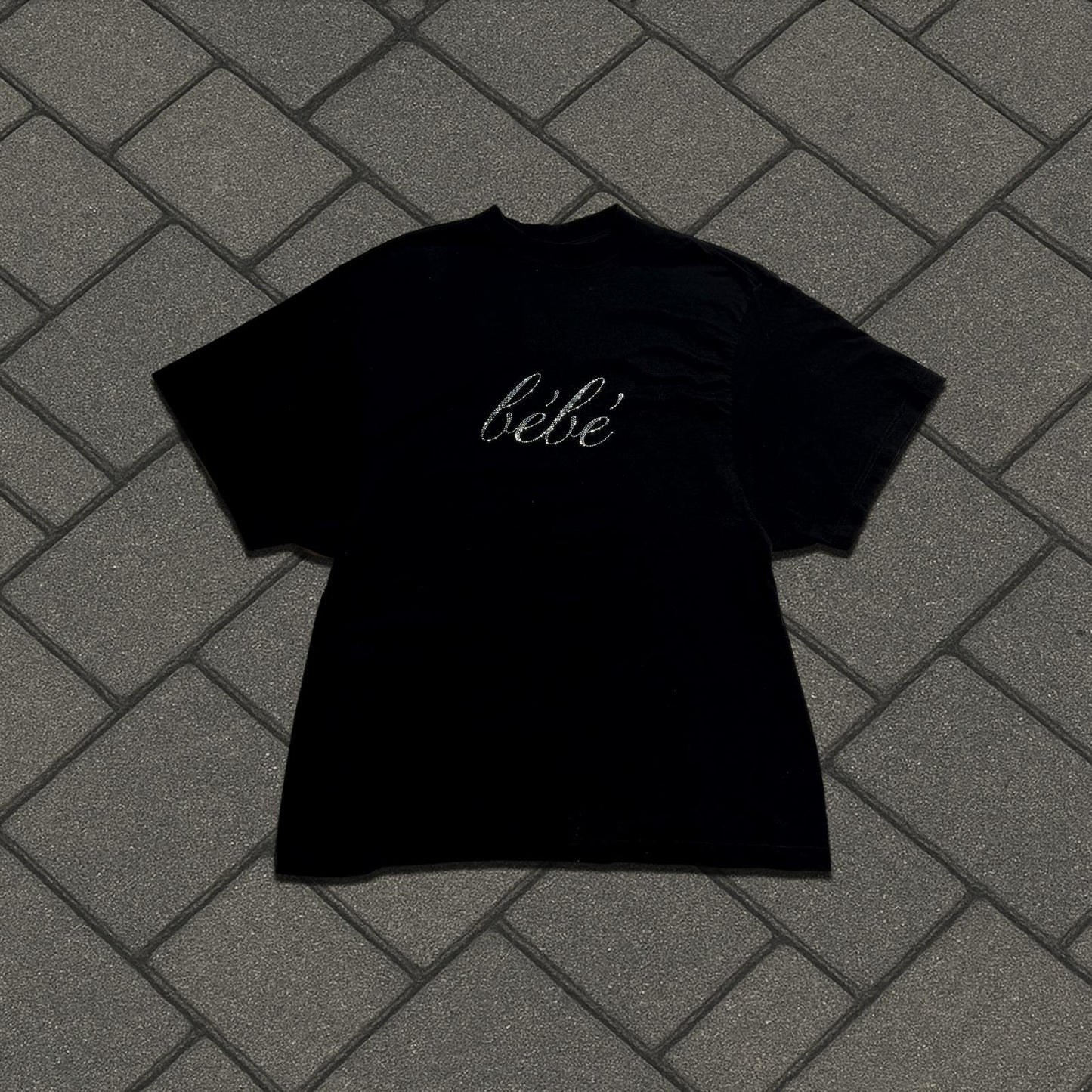 Balenciaga Rhinestone Bebe Tee