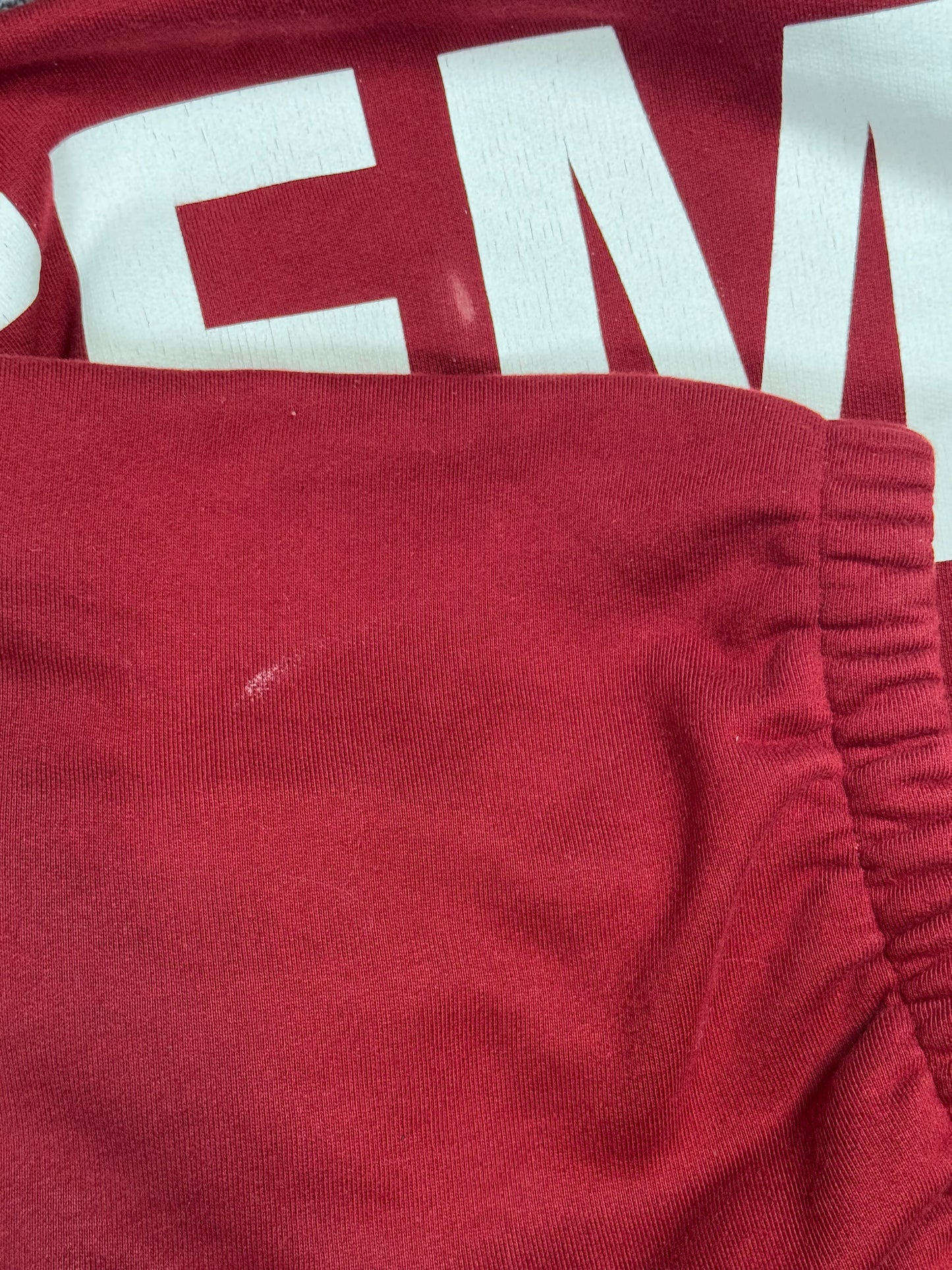 AW18 Vetements Red Spellout Sweatpants