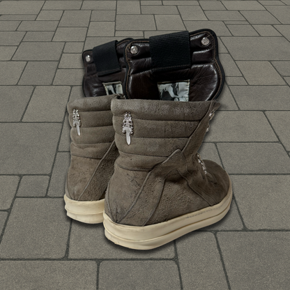 Rick Owens Chrome Hearts Rhodium Geobasket Sneakers