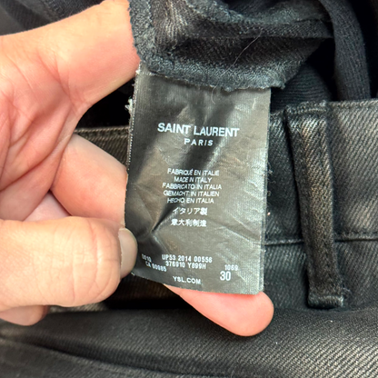 FW14 Saint Laurent Paris Black Waxed D02 Denim
