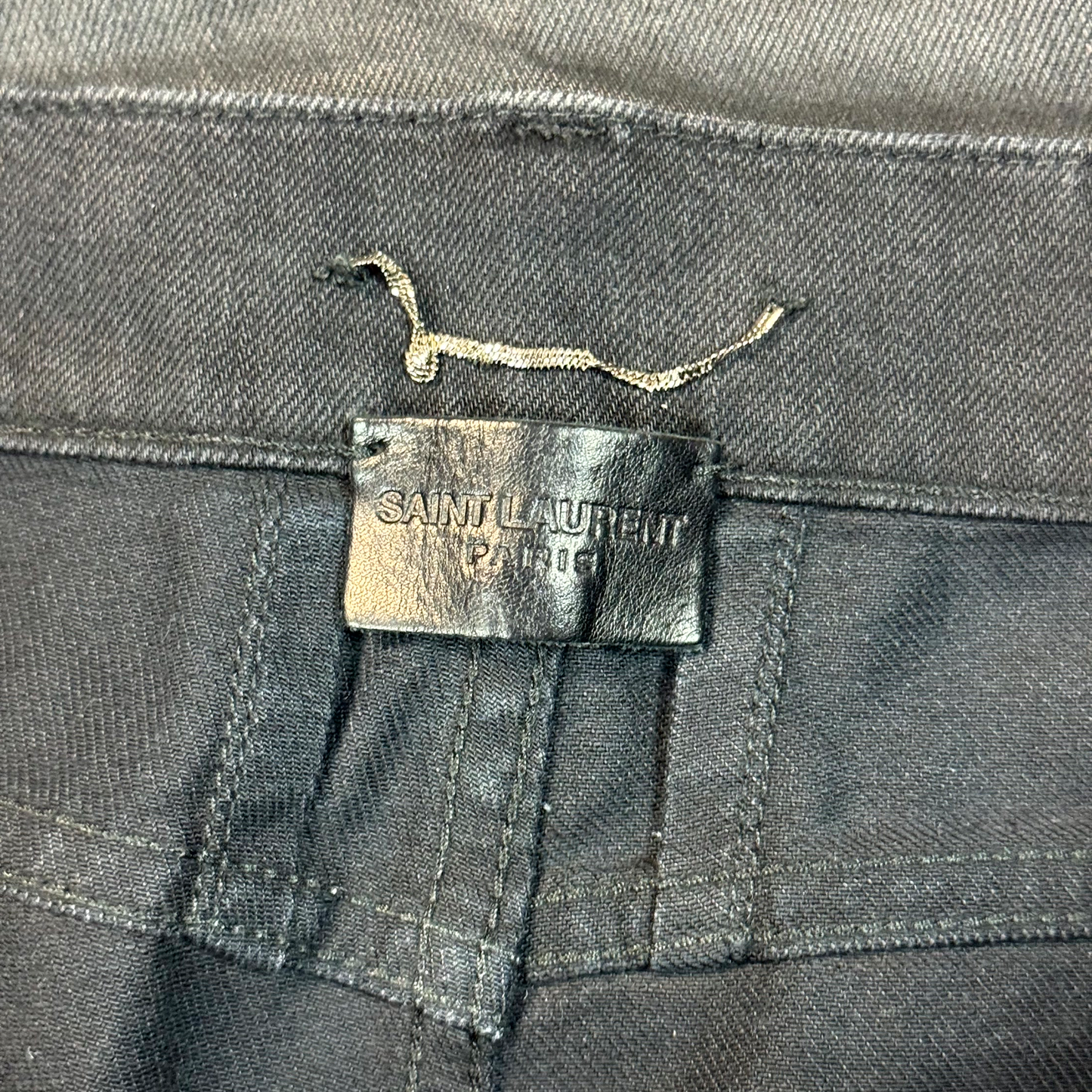 FW14 Saint Laurent Paris Black Waxed D02 Denim