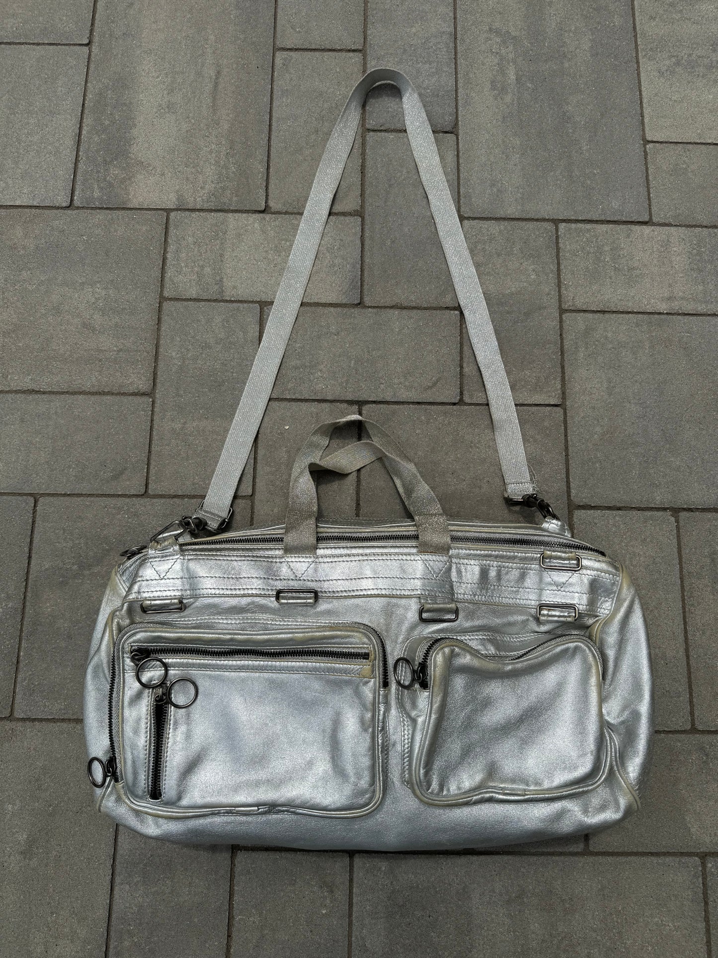 SS07 Dior Homme “We Look Good Together” Silver Glitter Deville Duffel Bag