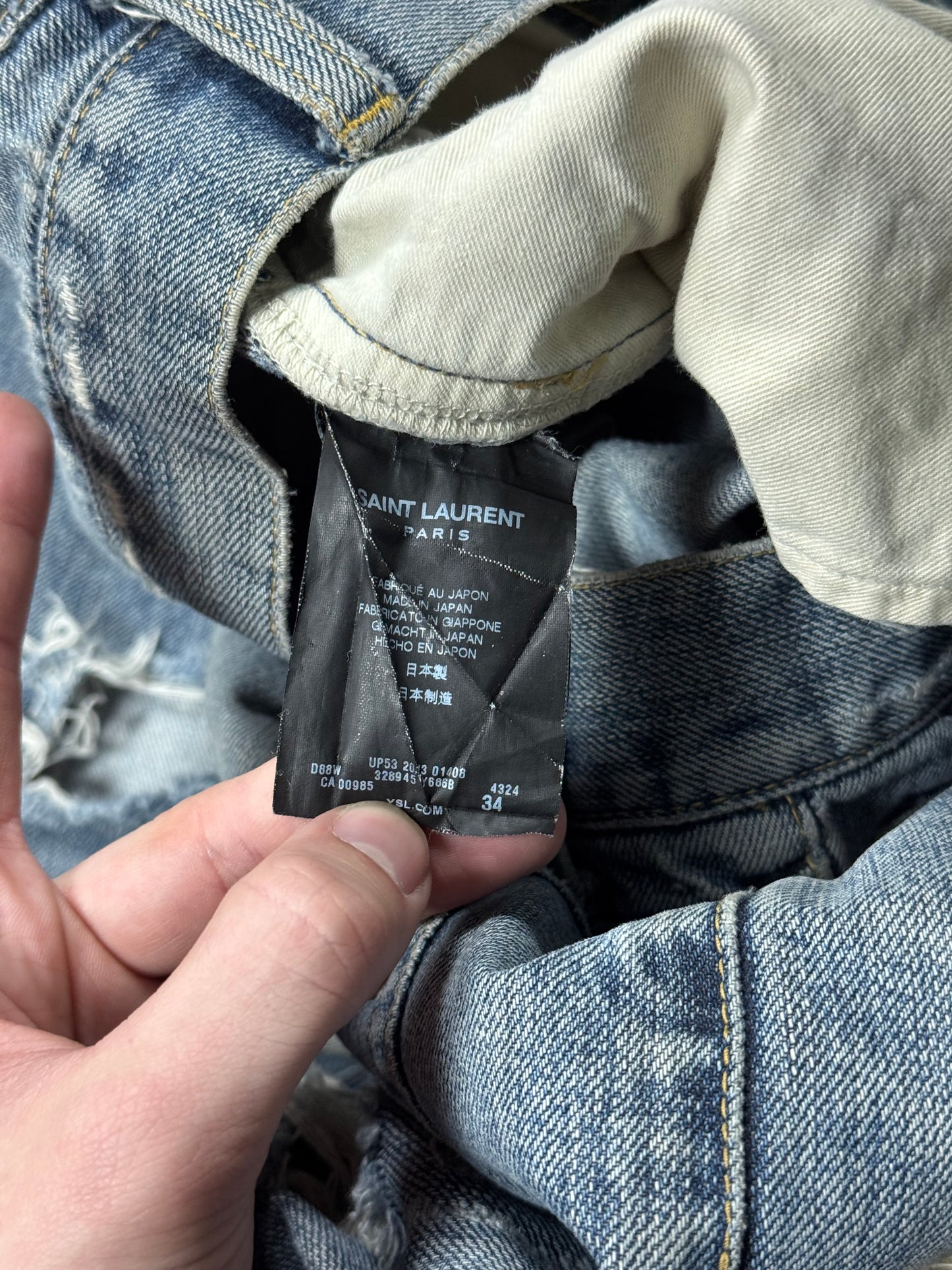 FW13 Saint Laurent Crash Denim