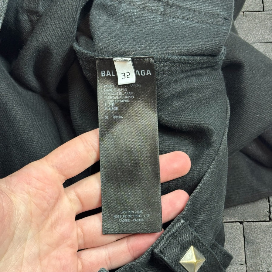 FW21 Balenciaga Pitch Black Raver Denim