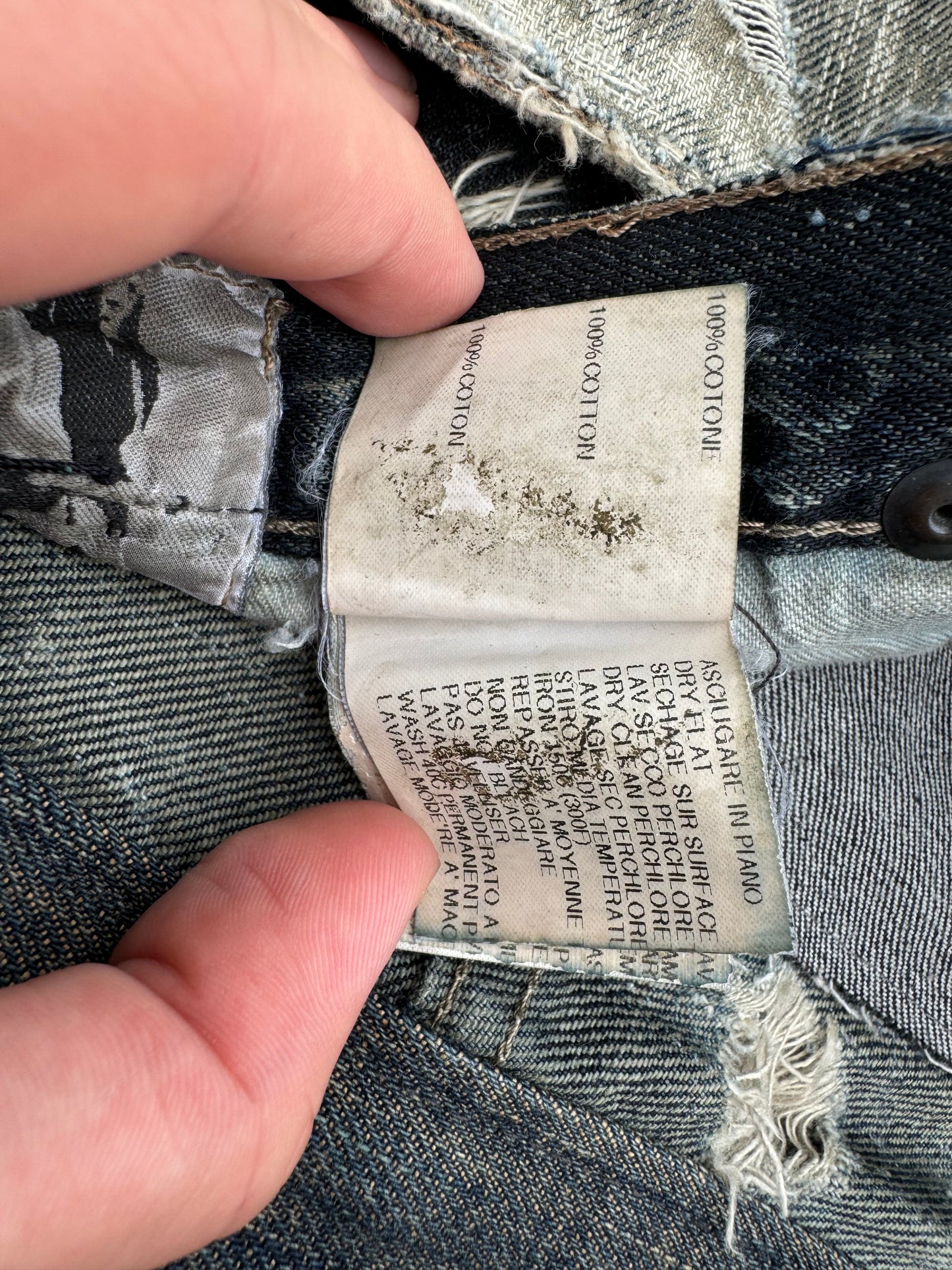SS09 Rick Owens “Strutter” Acid Wash Banana Cut Denim
