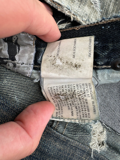 SS09 Rick Owens “Strutter” Acid Wash Banana Cut Denim