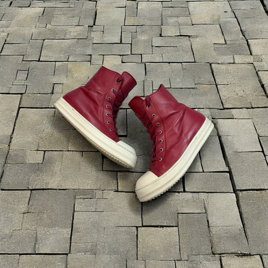 Rick Owens Red Leather Ramones
