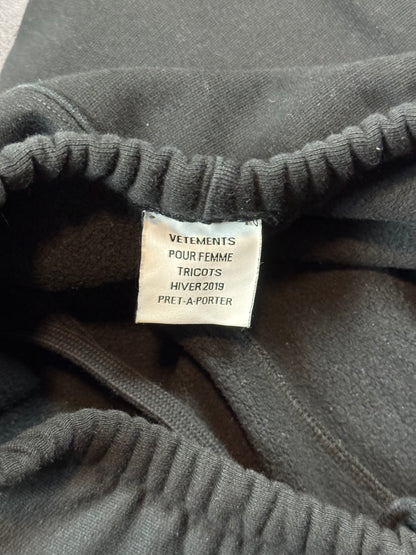 AW18 Vetements Black Spellout Sweatpants