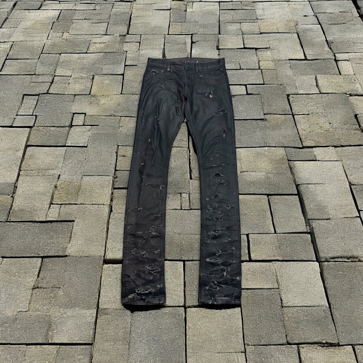 SS04 Dior Homme Waxed Strip Denim