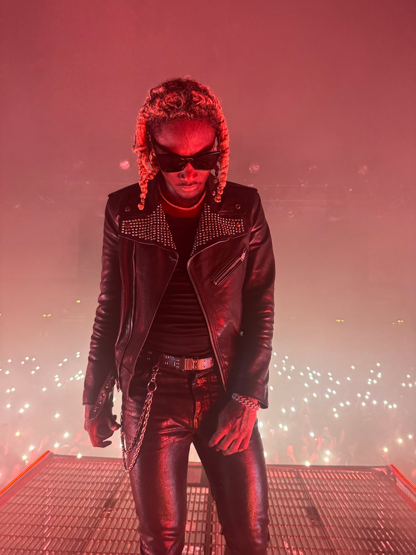 FW14 Saint Laurent Paris Black Studded Leather Jacket