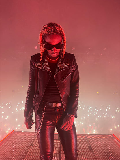 FW14 Saint Laurent Paris Black Studded Leather Jacket