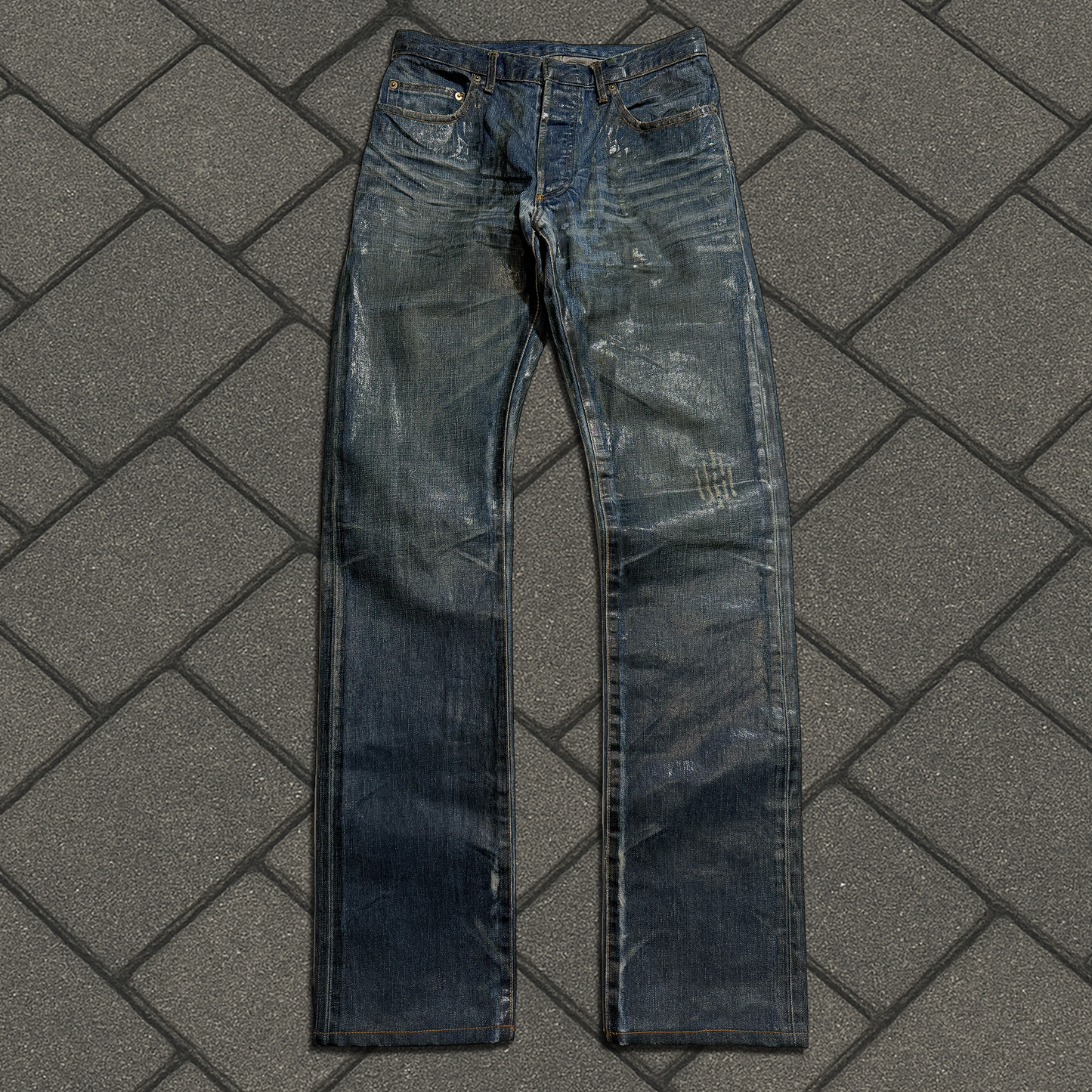 AW03 Dior Homme Blue Luster Waxed Denim