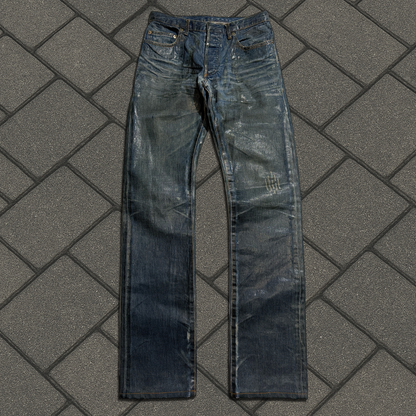 AW03 Dior Homme Blue Luster Waxed Denim