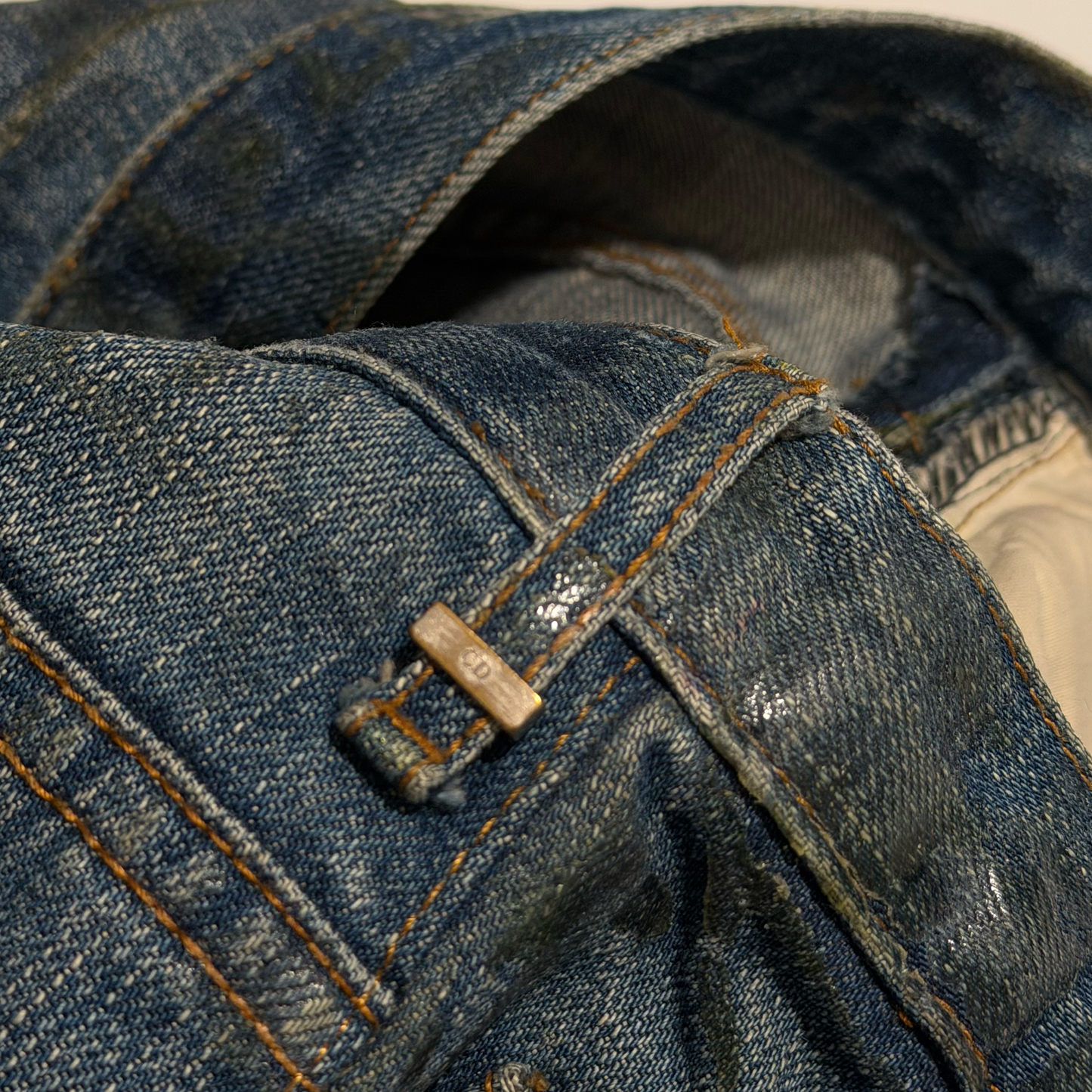 AW03 Dior Homme Blue Luster Waxed Denim