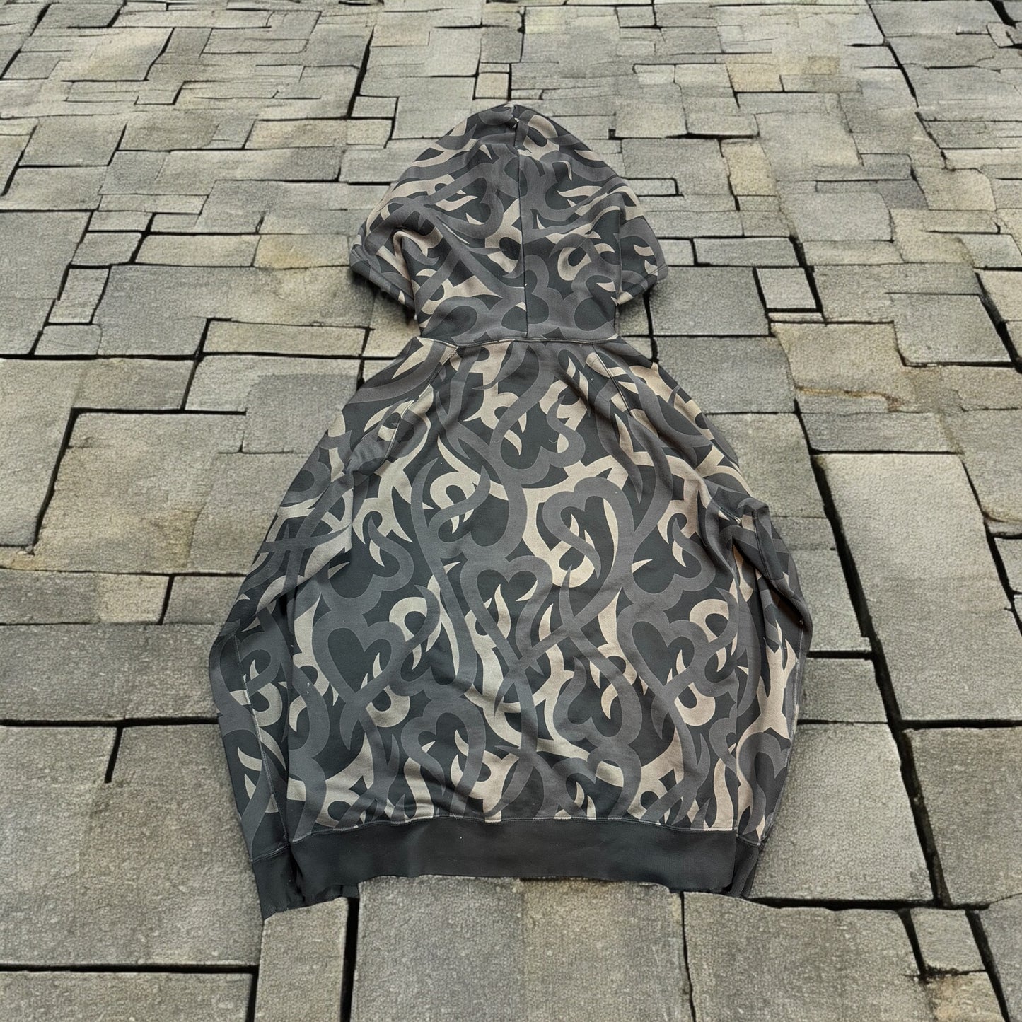 AW04 Number Nine Black Tribal Hoodie