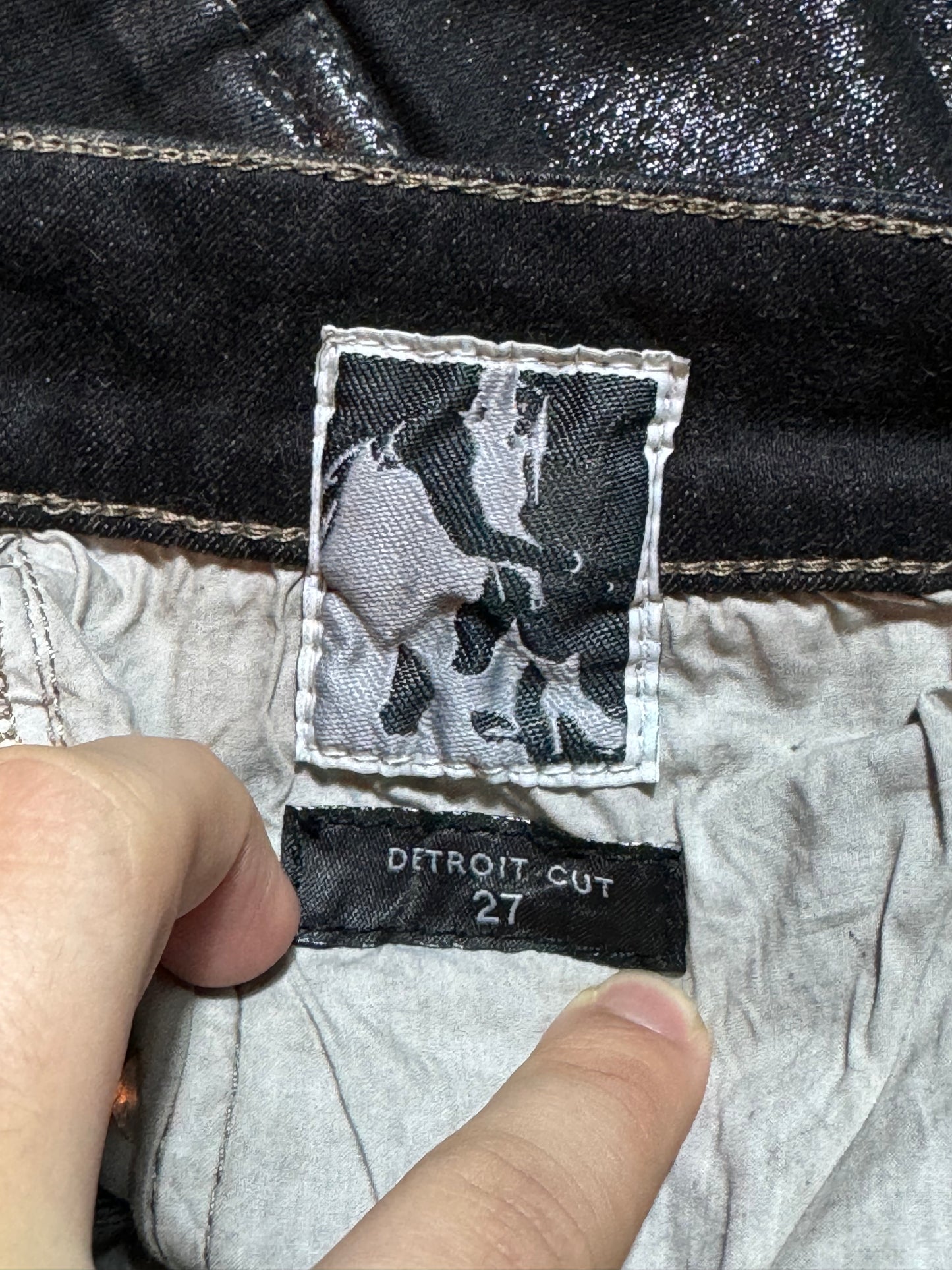 Rick Owens Foil Waxed Detroit Cut Denim