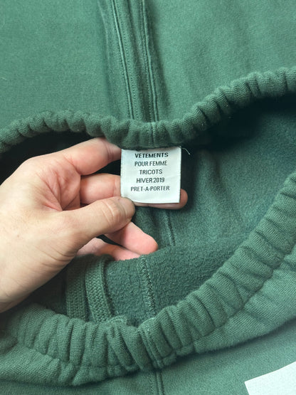 AW19 Vetements Green Spellout Sweatpants