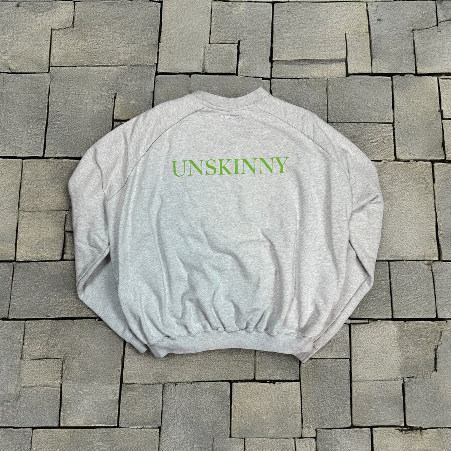 AW17 Vetements Grey “Unskinny” Crewneck