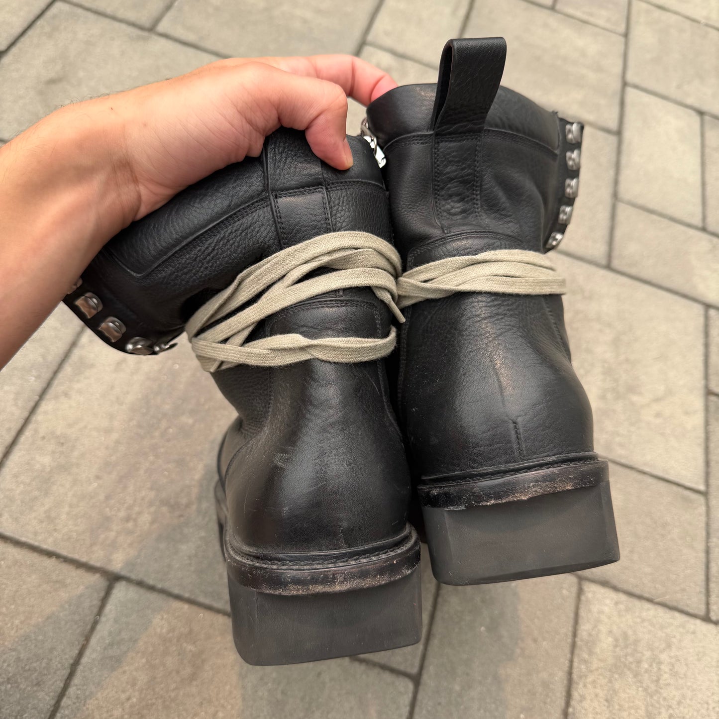 SS20 Rick Owens Leather Megatooth Boots