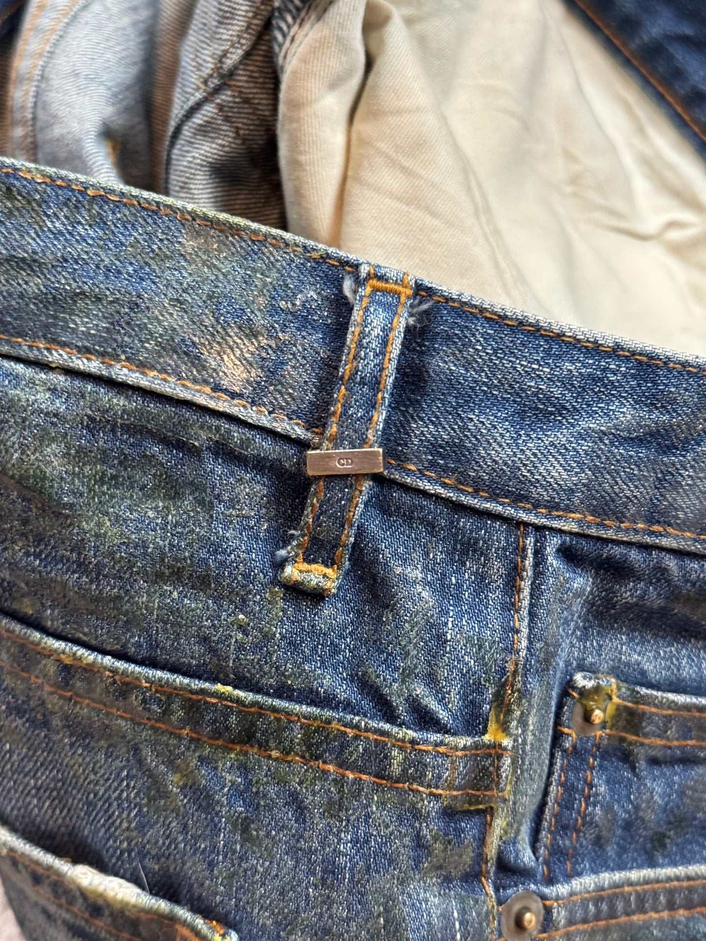 AW05 Dior Homme Clawmark Luster Waxed Denim