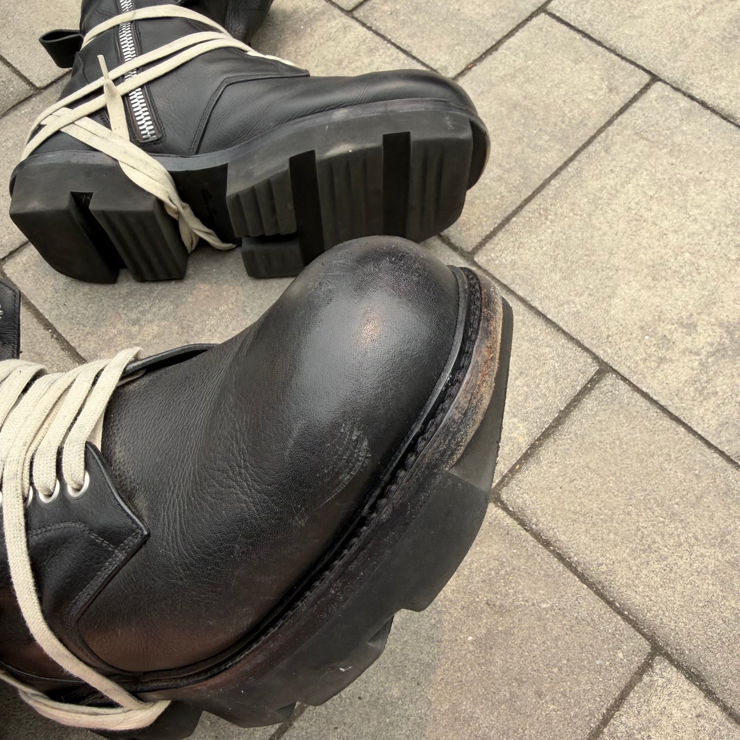 SS20 Rick Owens Leather Megatooth Boots
