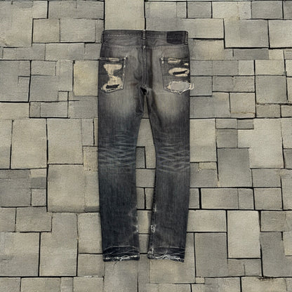 AW05 Undercover Black Skull Boro Denim