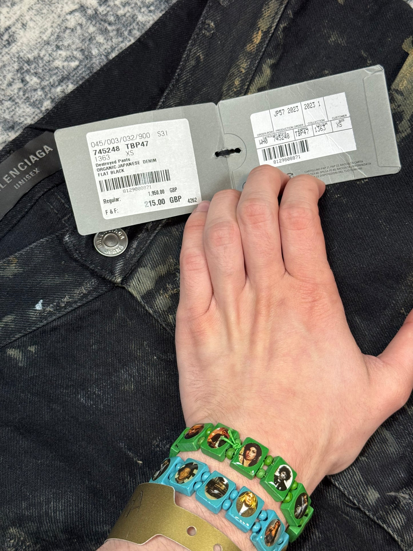 SS23 Balenciaga Thrashed Mud Jeans