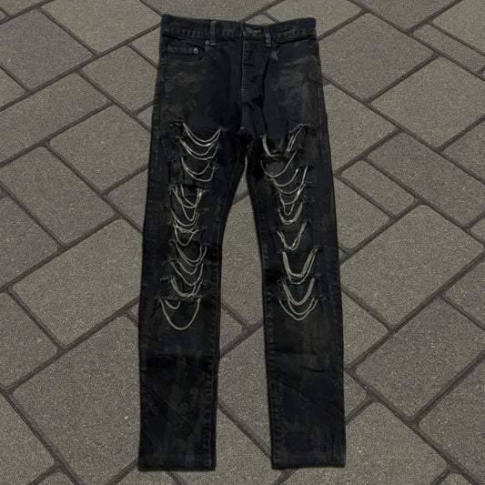 FW13 Saint Laurent Paris Oil Spill Chain Denim