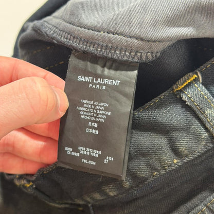 FW13 Saint Laurent Paris Oil Spill Chain Denim