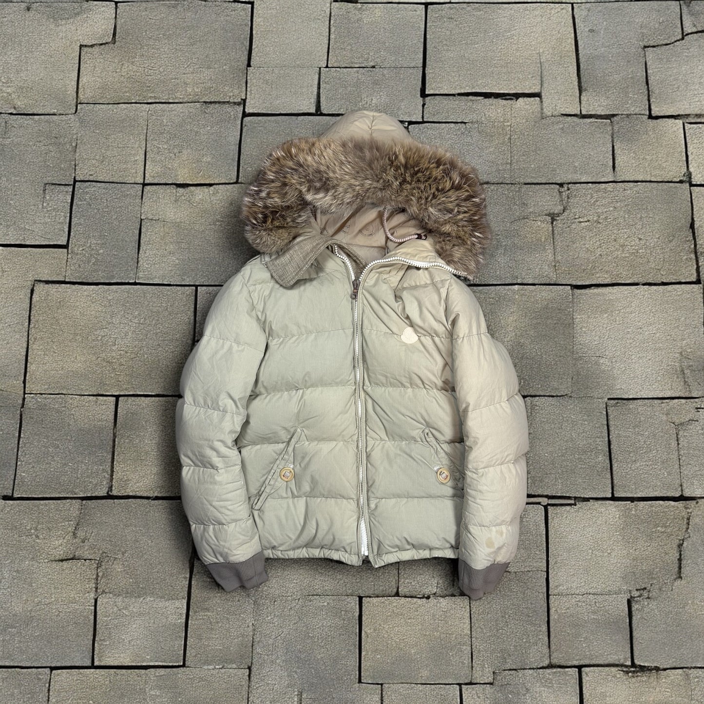 AW11 Visvim x Moncler Beige Fur Hood Puffer