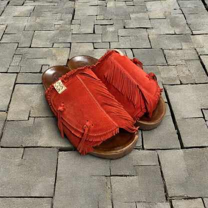 Visvim Shaman Folk Red Suede Christo Sanadals