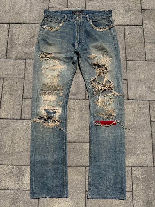 AW04 Undercover Red Yarn 68 Denim